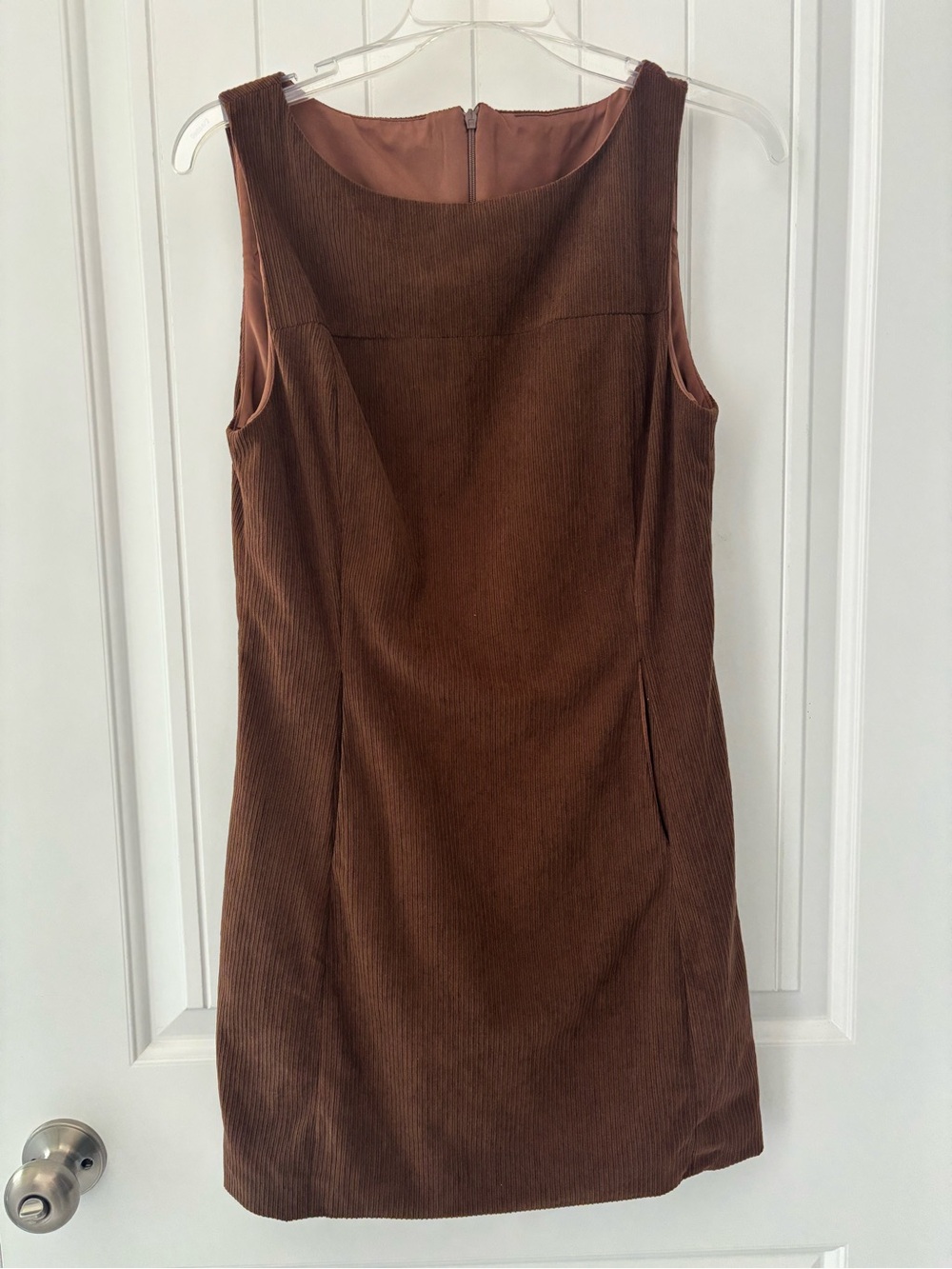 Cider 90s Vibe Brown Corduroy Mini Shift Dress perfect for layering (size small)